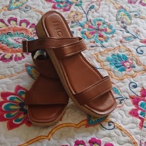 INC International Concepts Brown Leather Sandals